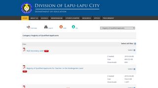 
                            5. Registry of Qualified Applicants - DepED Lapu-lapu City Division