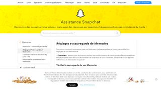 
                            2. Réglages Memories - Snapchat Support