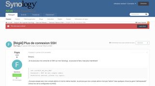 
                            11. [Réglé] Plus de connexion SSH - Terminal Telnet et SSH - NAS-Forum