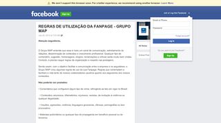 
                            10. REGRAS DE UTILIZAÇÃO DA FANPAGE - GRUPO MAP - Facebook