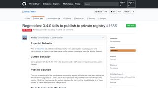 
                            11. Regression: 3.4.0 fails to publish to private registry · Issue #1685 ...