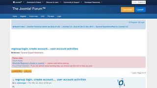 
                            12. regroup login, create account... user account activities - Joomla ...