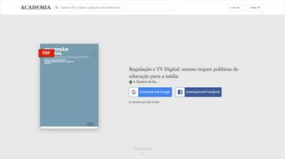 
                            9. Regulação e TV Digital: acesso requer políticas de educação para a ...