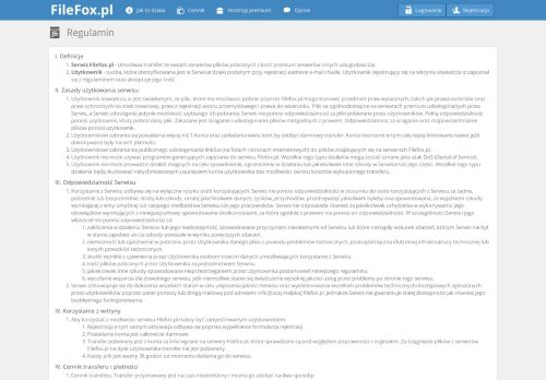 
                            6. Regulamin - Filefox.pl - Pobieraj z wielu hostingów premium przy ...