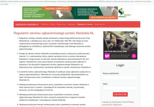 
                            5. Regulamin i pomoc - Holandia - ogloszenia - Niedziela.NL