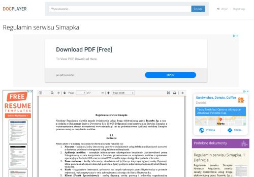 
                            9. Regulamin serwisu Simapka - PDF - DocPlayer.pl