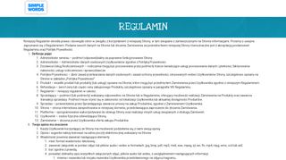 
                            4. Regulamin - Simple Words Online