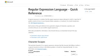 
                            10. Regular Expression Language - Quick Reference | ...