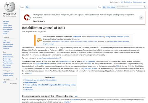 
                            7. Rehabilitation Council of India - Wikipedia