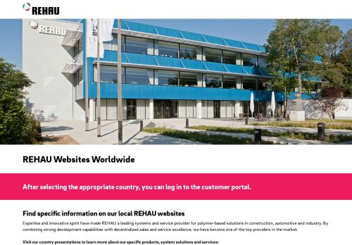 
                            6. REHAU Websites Worldwide - Customer Portal