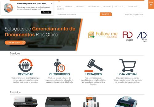 
                            6. Reis Office: Venda, distribuição, Locação e Outsourcing de Impressoras