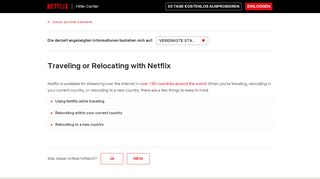 
                            1. Reise oder Umzug mit Netflix - Netflix Help Center