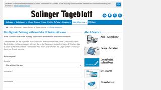 
                            8. Reise-Service - Solinger Tageblatt