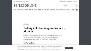 
                            5. Reisedaten: Betrug mit Buchungscodes ist zu einfach | ZEIT ONLINE