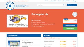 
                            12. Reisegeier.de: Erfahrungen, Bewertungen, Meinungen - Shopauskunft