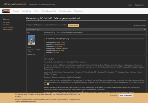 
                            6. Reiseplanung BC Juli 2015 / Erfahrungen camperbörse? | Womo ...