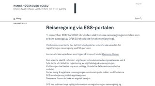 
                            11. Reiseregning via ESS-portalen - Kunsthøgskolen i Oslo