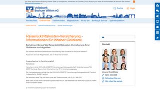 
                            12. Reiserücktrittversicherung goldene Kreditkarte - Volksbank Bochum ...