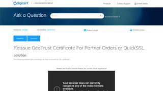 
                            13. Reissue GeoTrust Certificate For Partner Orders or QuickSSL