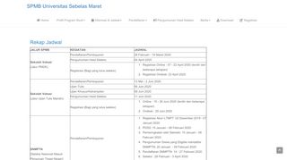 
                            6. Rekap Jadwal - SPMB UNS