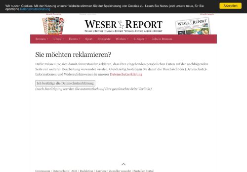 
                            1. Reklamation - Weser Report