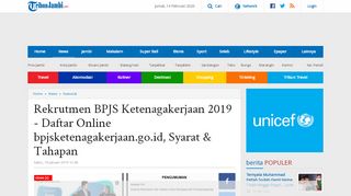 
                            5. Rekrutmen BPJS Ketenagakerjaan 2019 - Daftar Online ...