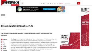 
                            7. Relaunch bei FirmenWissen.de - computerwoche.de