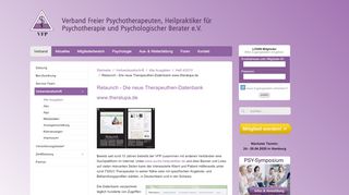 
                            3. Relaunch - Die neue Therapeuthen-Datenbank www.theralupa.de - VFP