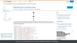 
                            9. Released apk is not able to login - Stack Overflow