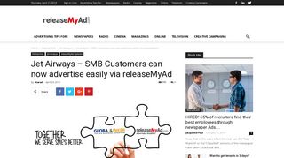 
                            9. releaseMyAd collaborates with Jet Airways GlobalLinker ...