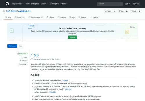 
                            6. Releases · A3Antistasi/antistasi-1.x · GitHub