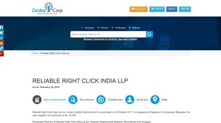 
                            12. RELIABLE RIGHT CLICK INDIA LLP - Company, directors and contact ...