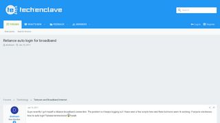 
                            2. Reliance auto login for broadband | TechEnclave - Indian ...