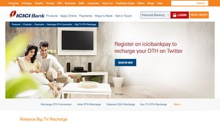 
                            13. RELIANCE BIG TV Recharge Online - ICICI Bank