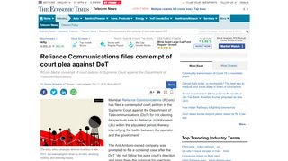 
                            6. Reliance Communications files contempt of court plea against DoT ...