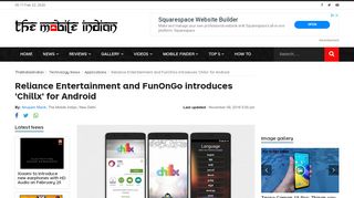 
                            8. Reliance Entertainment and FunOnGo introduces 'Chillx' for Android