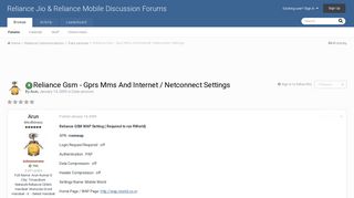 
                            1. Reliance Gsm - Gprs Mms And Internet / Netconnect Settings - Data ...