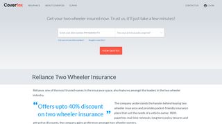 
                            8. Reliance Insurance for Two Wheeler | Buy or Renew Reliance Bike ...
