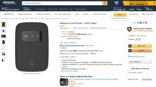 
                            9. Reliance Jio 4G Router - JioFI3, Black: Wireless: Amazon.in ...