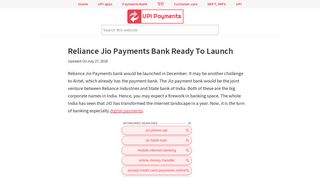
                            10. Reliance Jio Payments Bank Ready To Launch - Payments of India