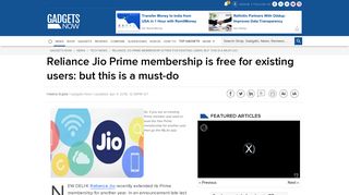 
                            9. Reliance Jio Prime membership is free for existing users: but this is a ...