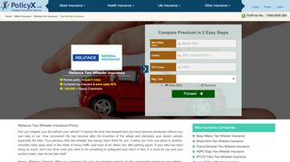 
                            10. Reliance Two Wheeler Insurance- Online Renewal & Premium Details