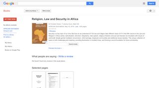 
                            12. Religion, Law and Security in Africa