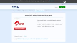 
                            11. Reload Airtel Lanka - ezetop.com