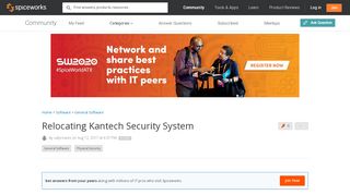 
                            8. Relocating Kantech Security System - General Software Forum ...
