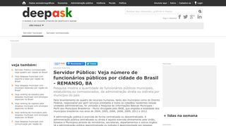 
                            10. Remanso, BA - Servidor Público: Veja número de funcionários ...