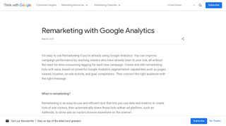 
                            8. Remarketing with Google Analytics – Think with Google