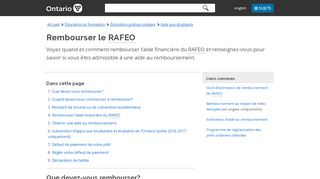 
                            10. Rembourser le RAFEO | Ontario.ca