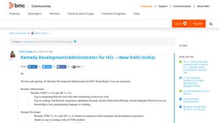 
                            4. Remedy Development/Administrator for HCL ---New... | BMC ...