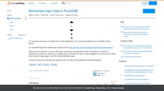 
                            8. Remember login data in PouchDB - Stack Overflow
